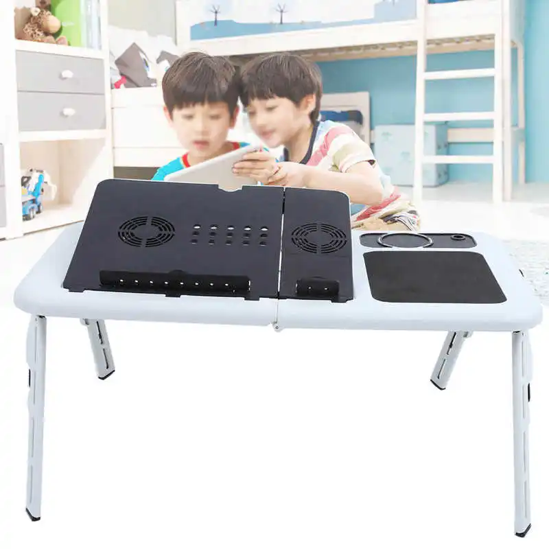 

Adjustable Floding Laptop Table Stand Lap Tray Notebook Desk with USB Cooling Fans Stand Tray Laptop Table Tool