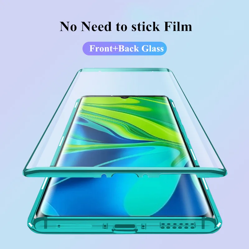 Магнитный металлический телефон для Oneplus 7 8 6T Pro 1 + двухстороннее стекло 360 полная