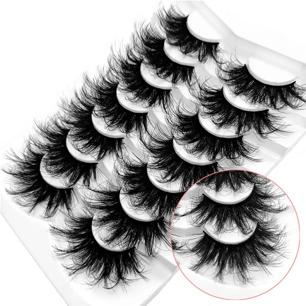 

7Pairs/Pack 5D Faux Mink False Eyelashes Natural Long Wispy Fluffy Eyelashes Extension Handmade Reusable Beauty Makeup Tools