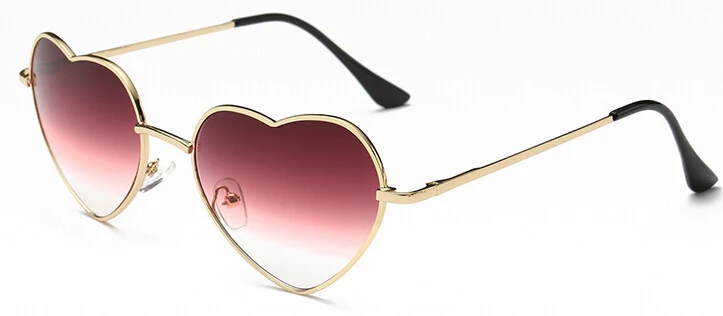 

Ladies Heart Shaped Sunglasses metal Women Brand Designer Fashion Rimless LOVE Clear Ocean Lenses Sun Glasses UV400