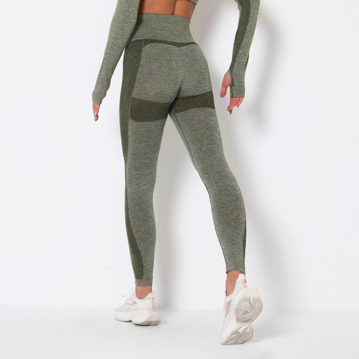 High-waist hip-fitting and quick-drying cropped pants women's hip-lifting fitness running stretch pants