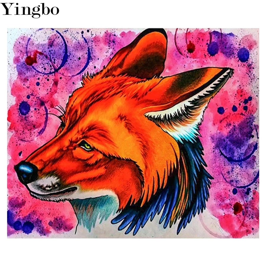 

5D DIY Full Square Round Resin Diamond Painting Colorful Fox Cross Stitch Embroidery MosaicCraft New Arrival Home Decor Gift