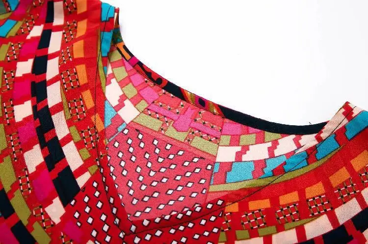 

2020 New Women's V-neck Printed Beach Skirt Casual Ethnic Loose Seaside Holiday Plus Size Beach Dress