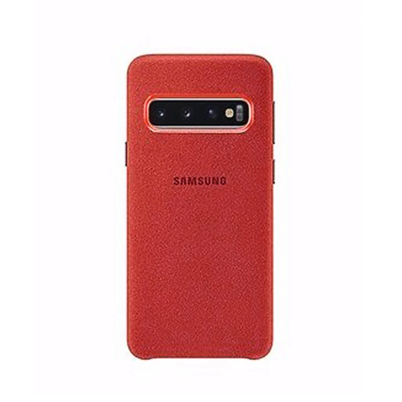 For Samsung S10 Plus case Anti-Fall Suede Leather Back Protective Cover Galaxy S10+ Phone Case With Logo |