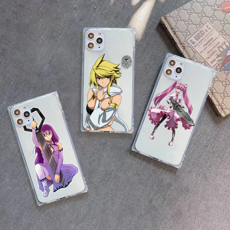 

akame ga kill Phone Case For iPhone 7 8 11 12 X XS XR MINI Pro Max Plus Clear Square Transparent