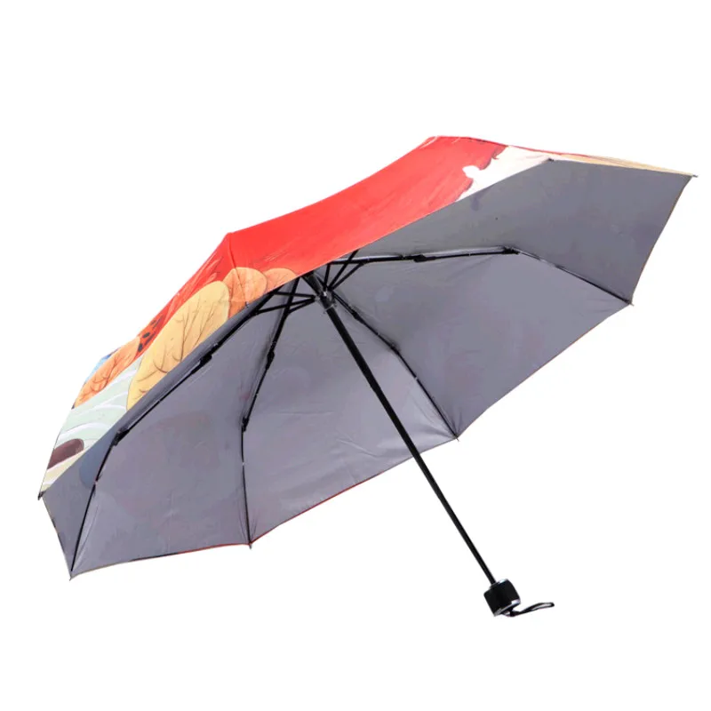 Маленький зонт танцевальные зонты милая лисица мультяшная иллюстрация три