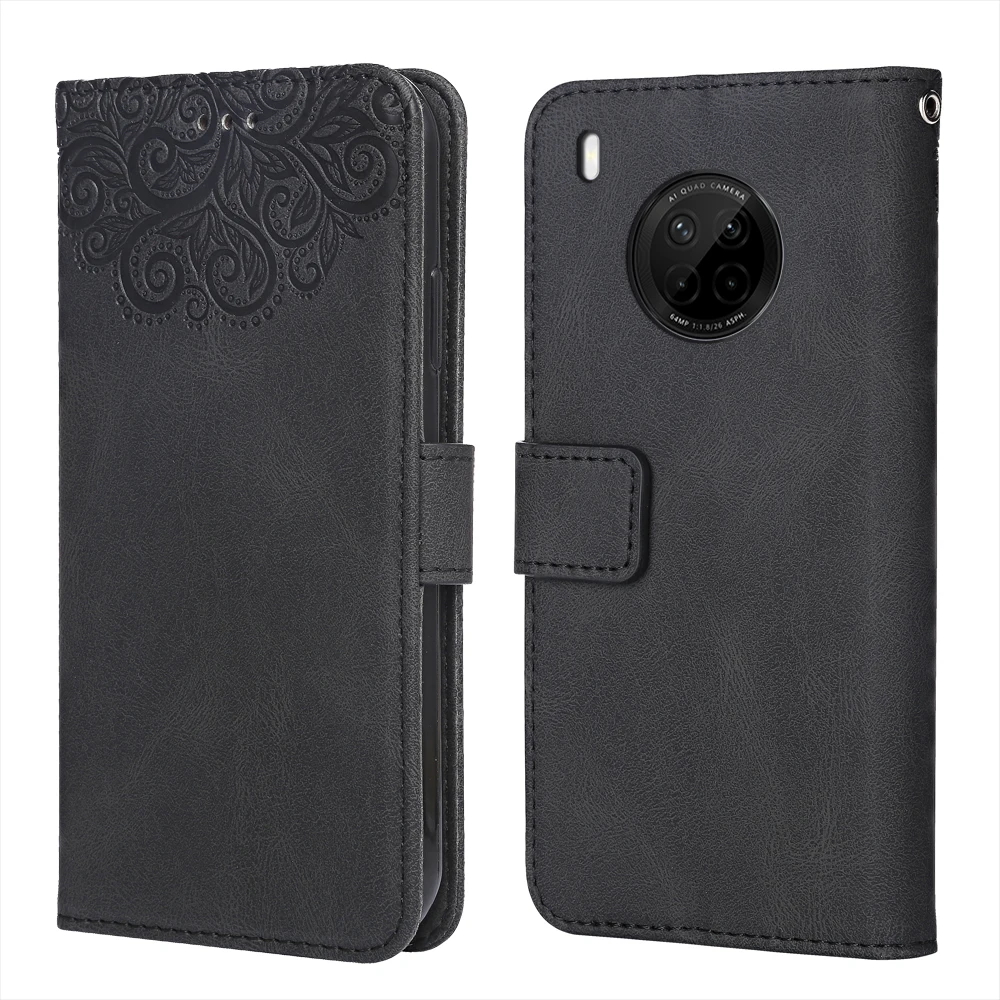 Для Huawei Y9a цветок тиснение чехол FRL 22 23 L22 6 63 ''кожаный книжка с откидной крышкой