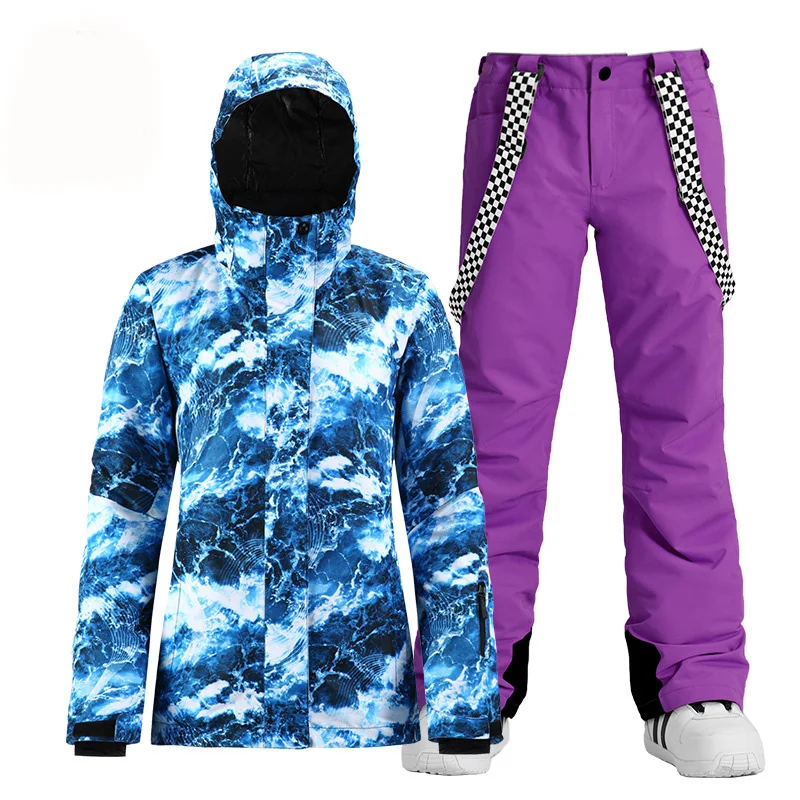 СМН голубого океана Стиль с защитой от снега костюм комплекты для катания на