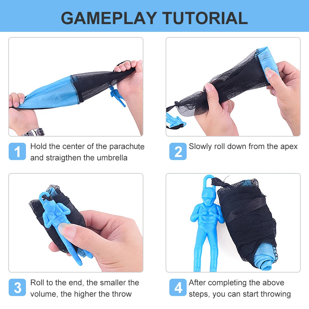 

6 PCS Mini Soldier Parachute Toys Throwing Toys Outdoor Flying Parachute Toys Fly Parachute Sport Children Game