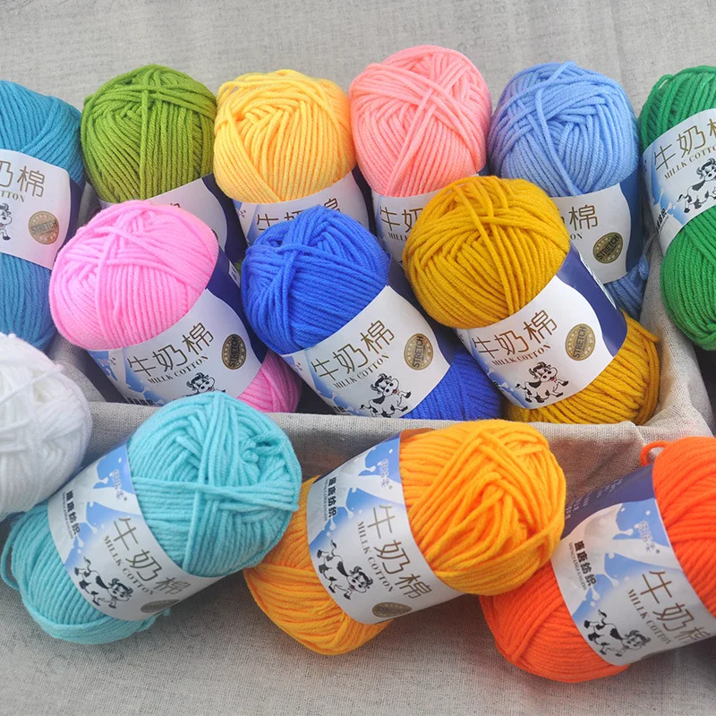 10pcs/bag 50g Crochet Yarn Milk Cotton Baby Wool Yarn for Knitting Children 5ply Hand Knitted Yarn Knit Blanket Toy 82 colors
