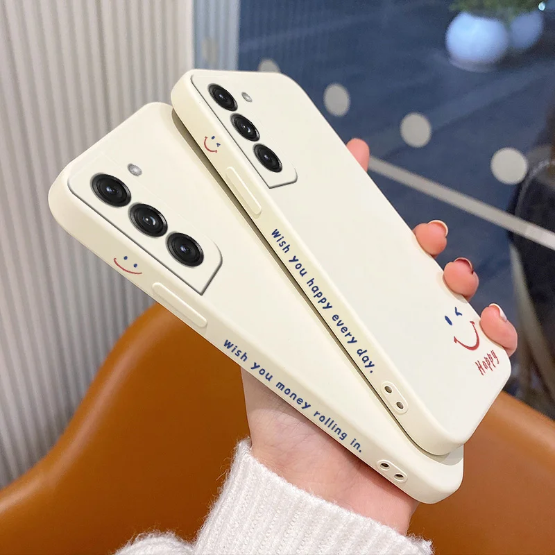 

Literary Smiley Phone Case For Samsung Galaxy S21 S20 FE S10 Note 20 10 Ultra Plus A72 A52 A42 A32 A71 A51 A41 A31 A21S Cover