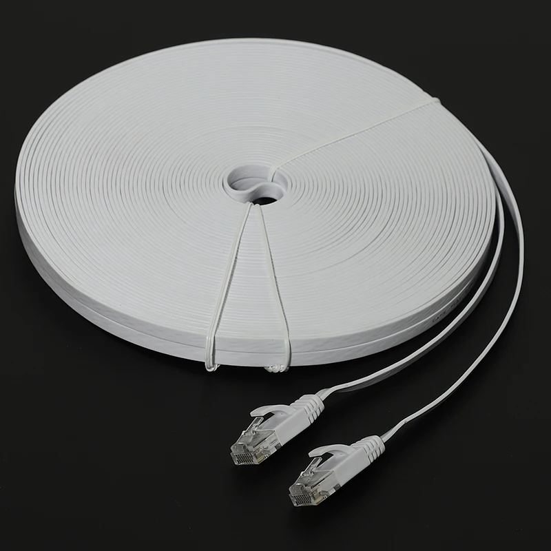 Ethernet-Кабель Cat 6 100 футов (30 метров) плоский тонкий длинный Интернет-кабель