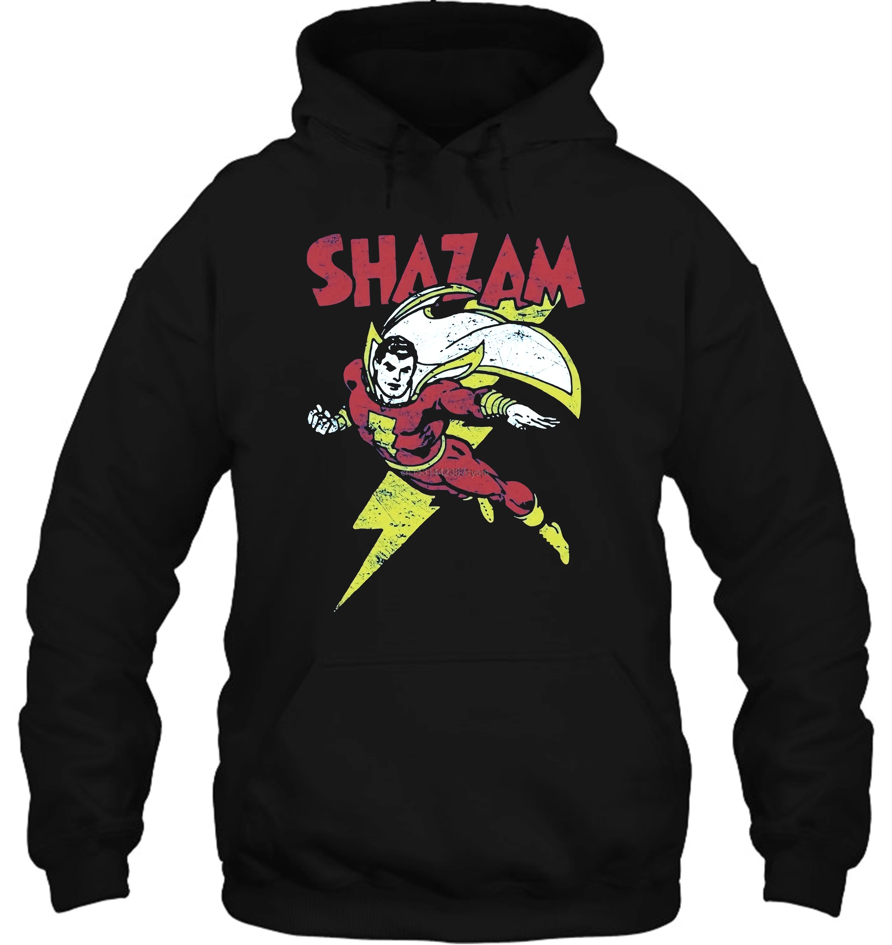 Мужская толстовка забавная белая черная футболка новинка логотип Shazam