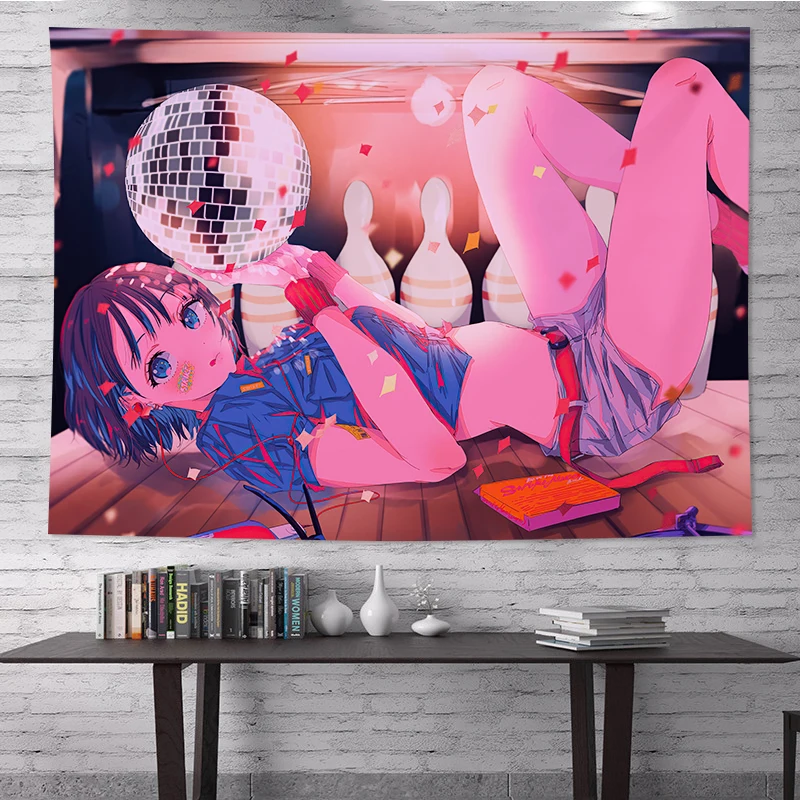 

Аниме гобелены для девочек Kawaii домашний Декор настенный гобелен настенный фон для спальни декор розовые милые модные женские гобелены Горя...