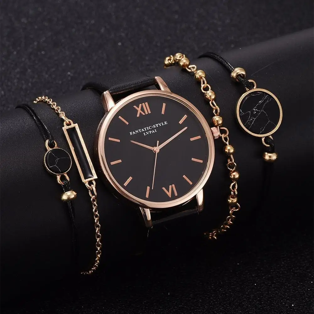

20PC Luxury brand rose gold starry sky dial watch ladies ladies crystal bracelet quartz watch 5-piece set RelogioFeminino