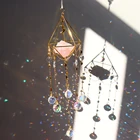 Подвеска подвеска с кристаллами, украшение в виде капли, звезда на Луну, солнцезащитные Ловцы, натуральные камни, подвеска для окна, уличный декор для сада