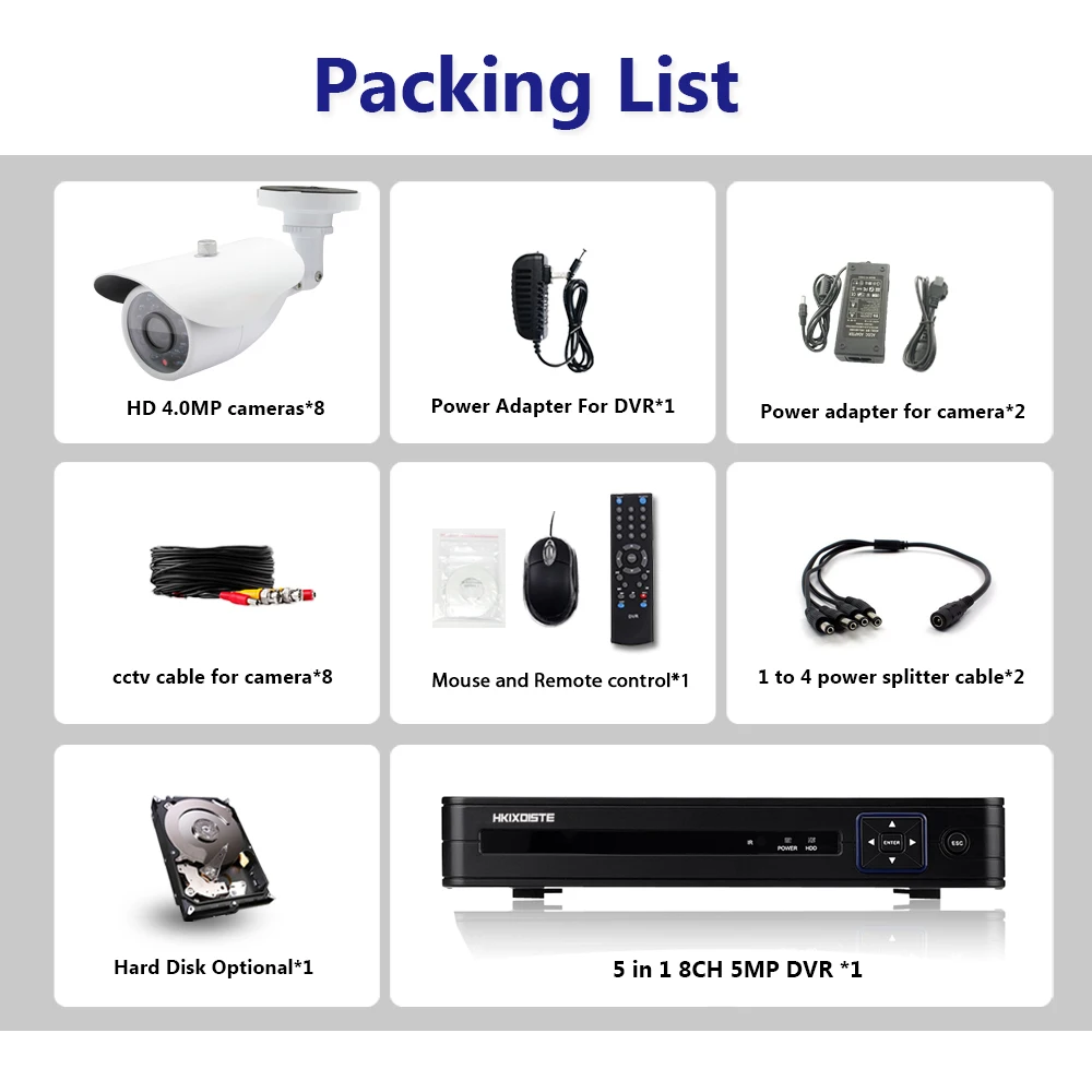 Домашняя cctv камера комплект системы безопасности 8ch наружная Водонепроницаемая