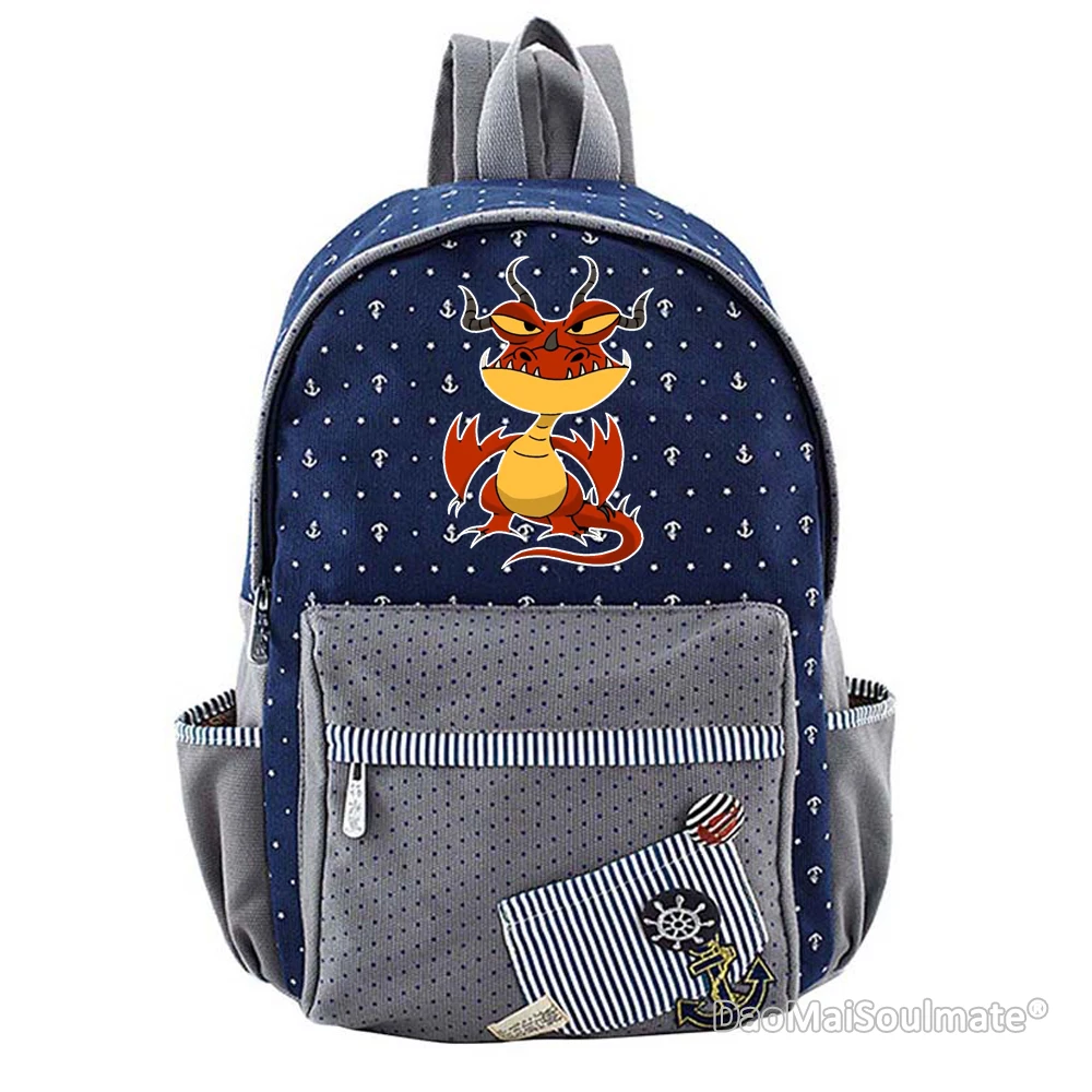 Dark Blue 6 Как приручить дракона мультфильм рюкзак для девочки Цветочный прекрасный холст сумка рюкзаки для студентов девочек рюкзаки школьные сумки - Цвет: Dark Blue 6