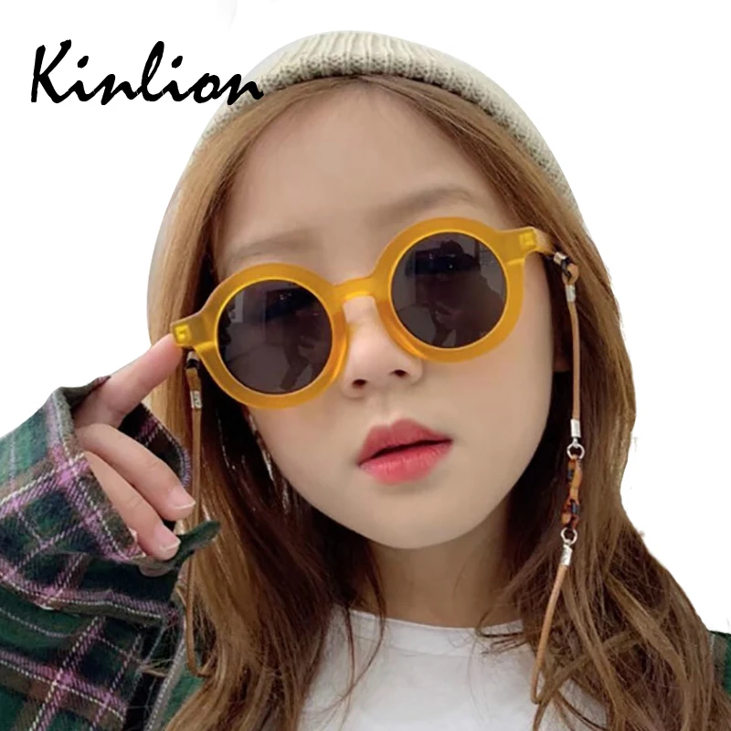 Винтажные Круглые Солнцезащитные очки Kinlion для детей девочек и мальчиков