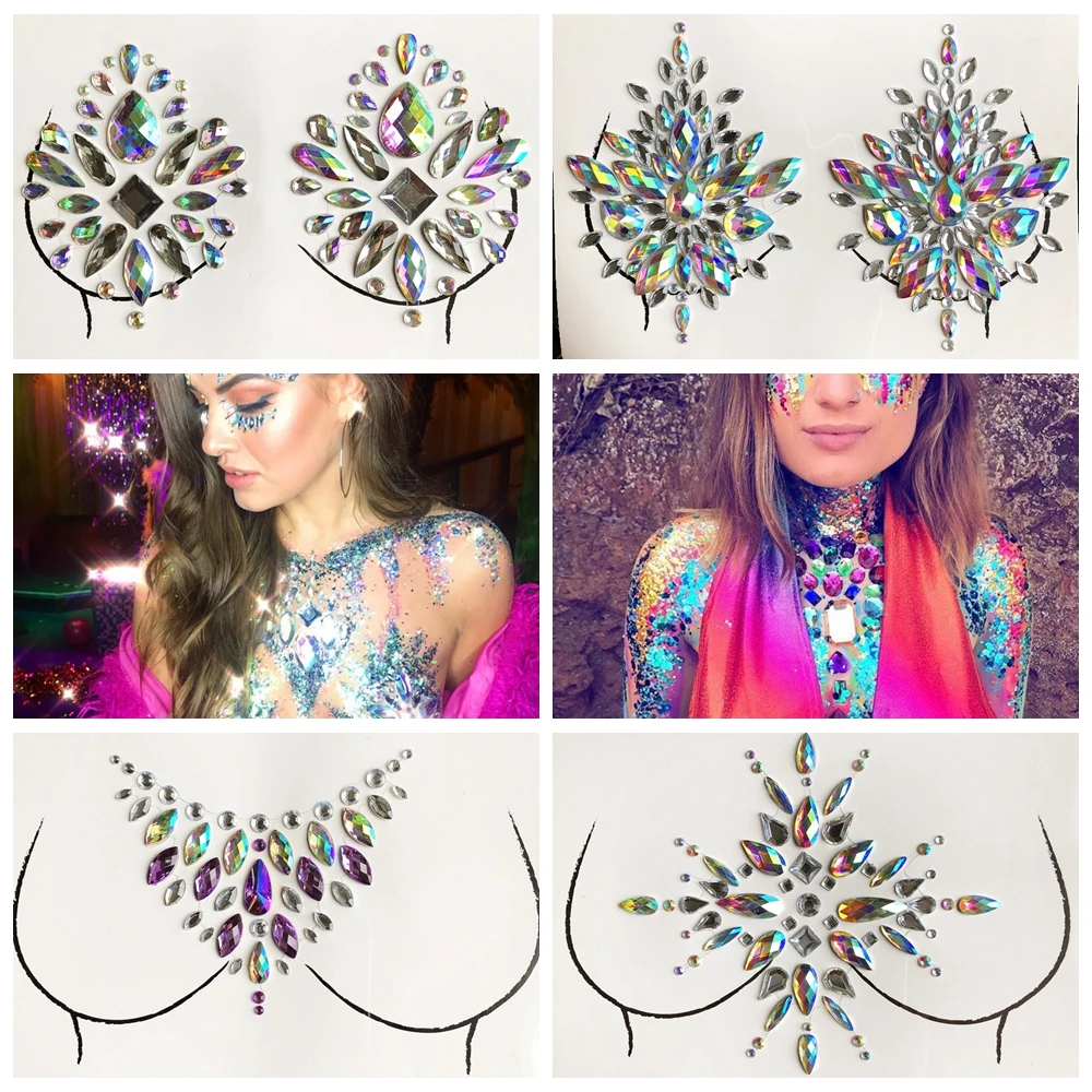 Набор для татуировок Стразы с имитацией груди наклейки на тело кристаллы