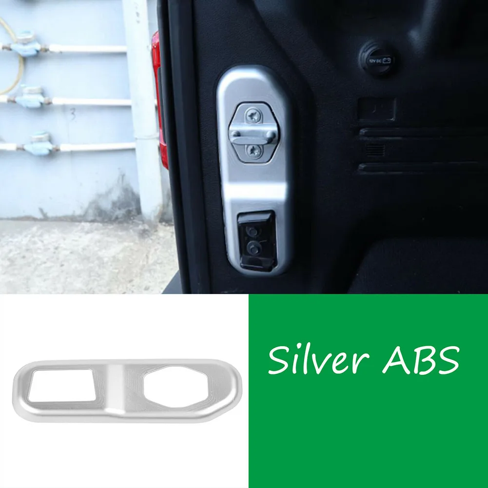 

Silver ABS Tailgate Lock Buckles Panel Cover Trim For Jeep Wrangler JL 2018-2020 Decorative Stickers
