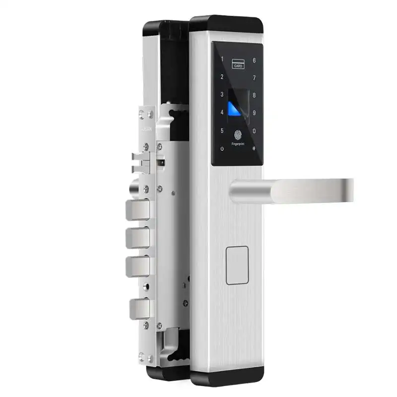 

Smart Fingerprint Door Lock Stainless Steel Keyless Biometric Lock Fingerprint+Password+RFID Card+Key Unlock Ways Home Hotel Use