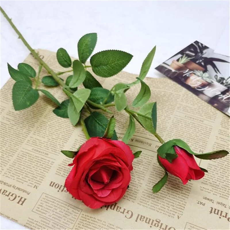 11Pcs Silk Rose Flower Branches Simulation white/pink/blue/yellow Romantic Roses for Wedding Home Decorative Artificial Flowers | Дом и сад