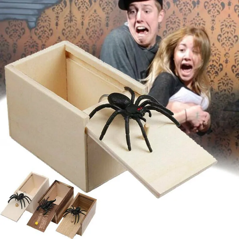 

Деревянная Розыгрыш для дома офиса пугающая игрушка коробка удивительная Веселая искусственная Игрушка подарки Декор для вечевечерние НК...