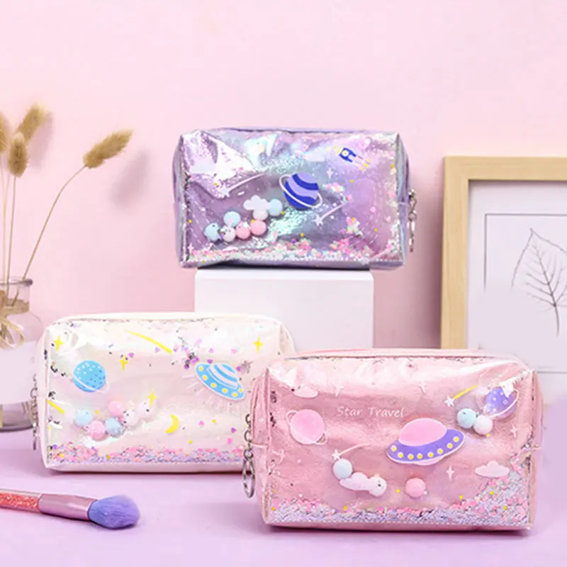 Лазерный красочная косметическая сумка из ПВХ для туалетных принадлежностей