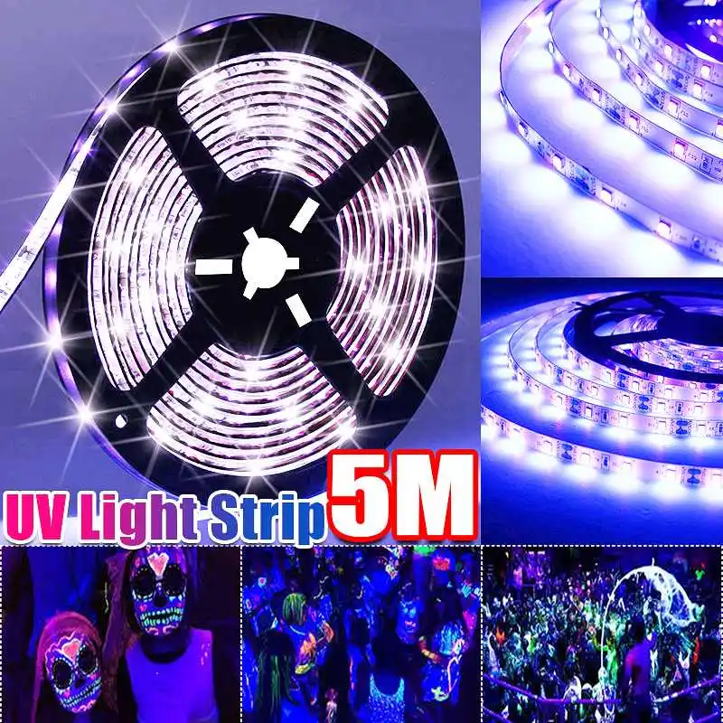 

16V UV Ultraviolet 395-405nm led strip black light 5050 3528 SMD 60Led/M 7.2W/M Waterproof Tape Lamp For DJ Fluorescence party