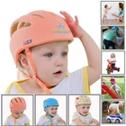 Детская шапка для защиты головы младенцев, хлопковая сетчатая шапка с защитой от столкновений, мягкая регулируемая, Кепка для мальчиков, девочек для малышей