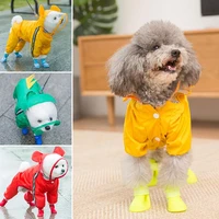 pet cat dog raincoat hooded reflective stripe small dog rain coat waterproof jacket for dogs breathable mesh without shoes