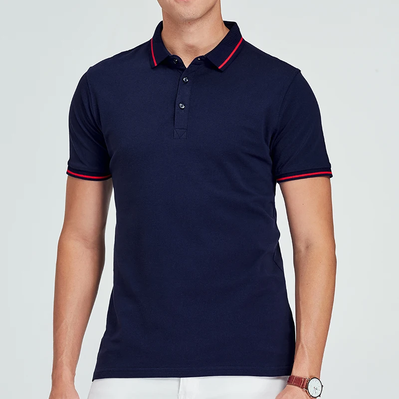Высокое качество летние рубашки поло с коротким рукавом одноцветные