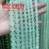 natural stone ligth green chalcedony jades beads round loose spacer beads 4mm 14mm 15strand for jewelry making diy bracelet