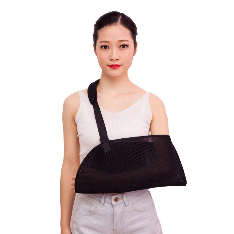 

Sports Breathable Mesh Shoulder Arm Sling Elbow Brace Support Adjustable Split Strap Arm Sling Shoulder Immobilizer