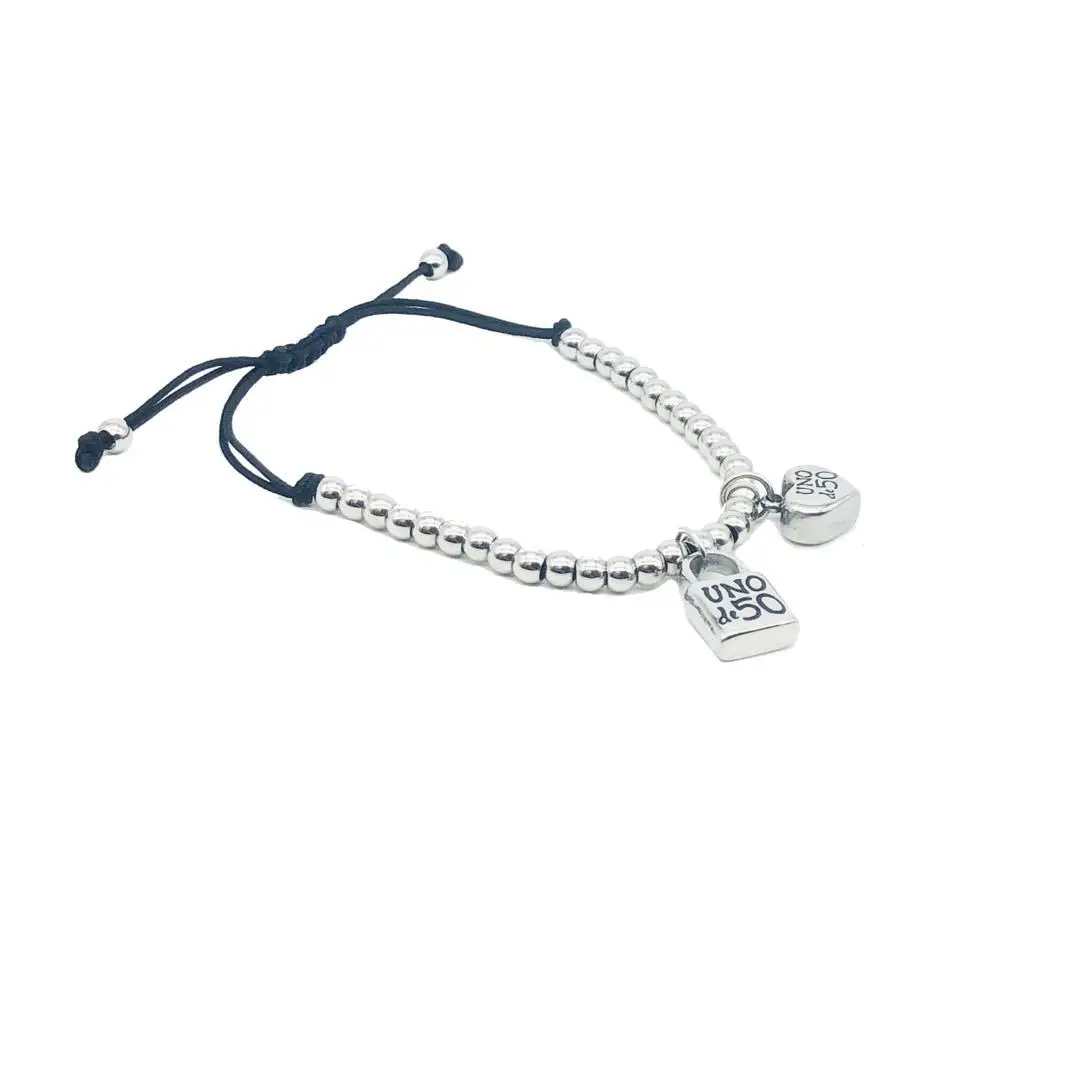 

Stainless Steel Bracelet Braided 4mm Steel Ball Lock Peach Heart Letter Bracelet for Women Fashion TRENDY