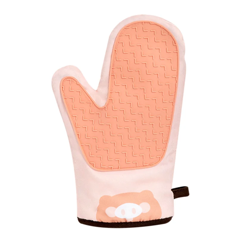 

Cute Silicone Oven Mitts Heat Resistant Oven Gloves Non Slip Cooking Baking Gloves For Kitchen DO