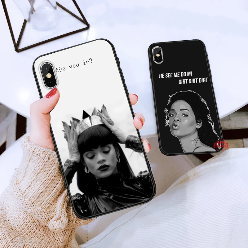 Rihanna милый настенный картины роскошный силиконовый чехол для iPhone 5 5S 6 6S Plus 7 8 11 Pro X