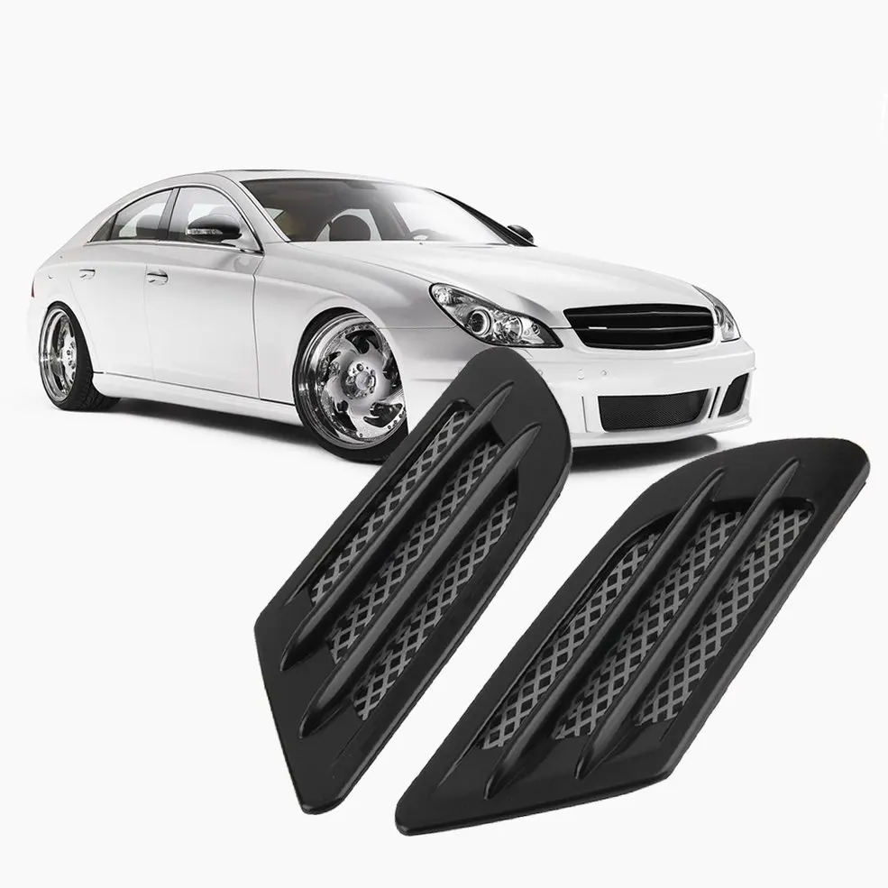 

2 Pcs Car Styling DIY Car 3D Side Air Vent Fender Cover Hole Intake Duct Flow Grille Decoration ABS Sticker
