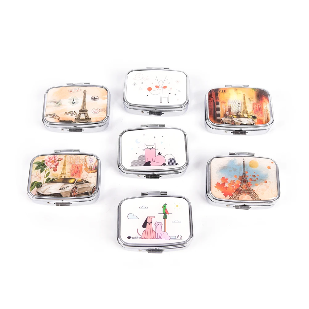 Портативная коробка для таблеток металлический резак серебристый складной