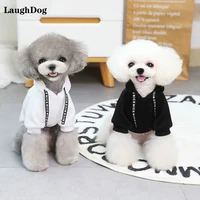 new fashion dog clothes trendy sweater hooded jacket coat for small medium dogs cats clothes chihuahua black white pet clothing