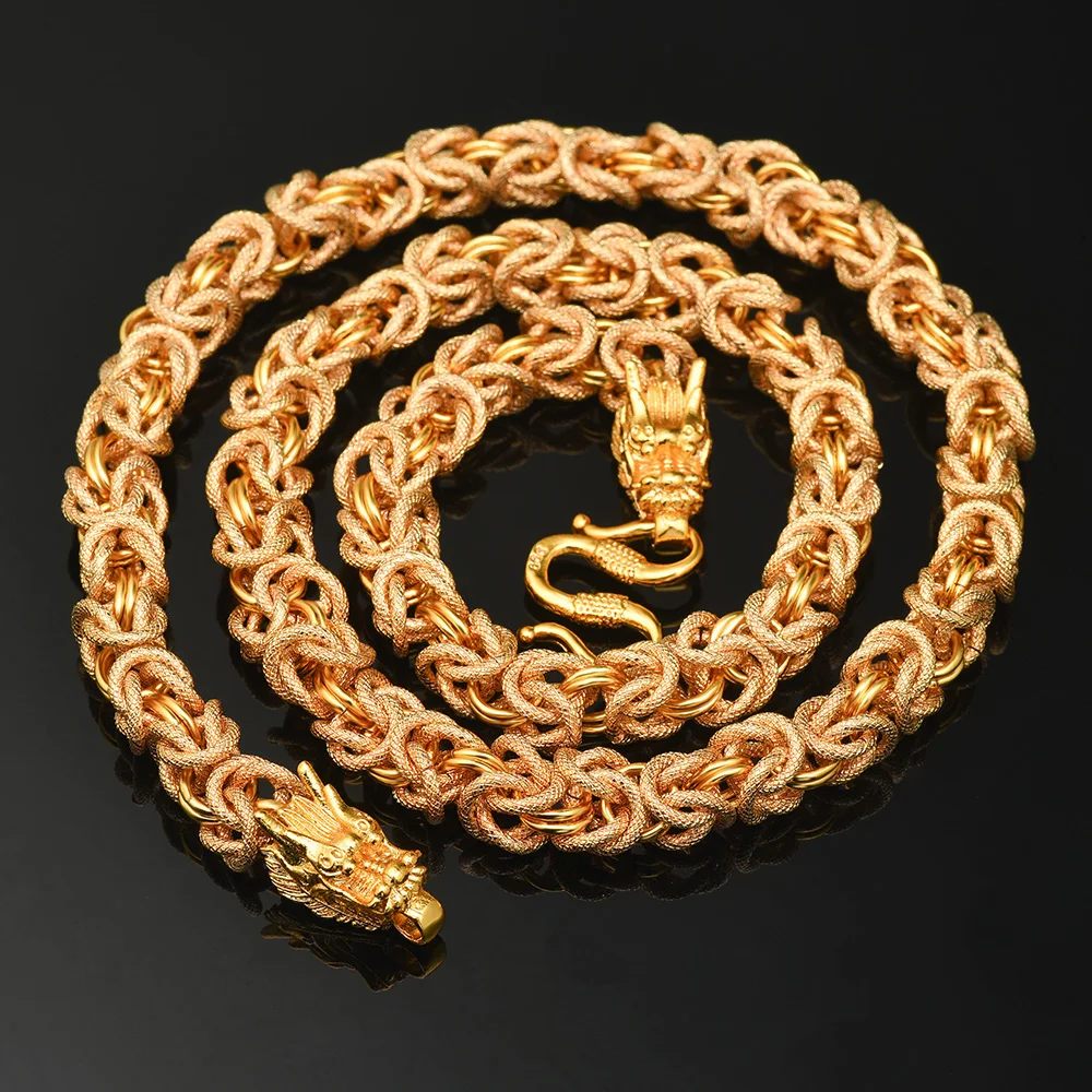 Позолоченное ожерелье позолоченная цепочка подходит для мужчин режущая катушка