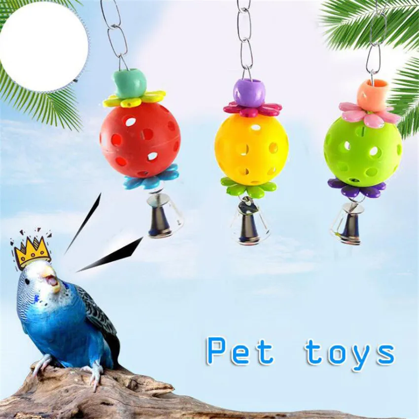 

1PC Pets Toys Parrot Swing Hammock With Bells Birds Cage Climbing Bell Ornament Hanging Parrots Birds Toy Balls Swing Supplies
