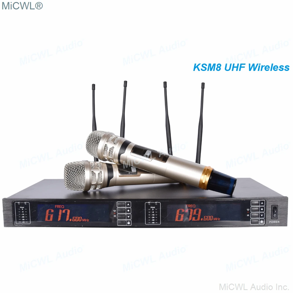 

Genuine MiCWL KSM8 2 Handheld Microphones System Dynamic Cardioid 200 Channel UHF High Quality Mics FexEx UPS EMS free shipping