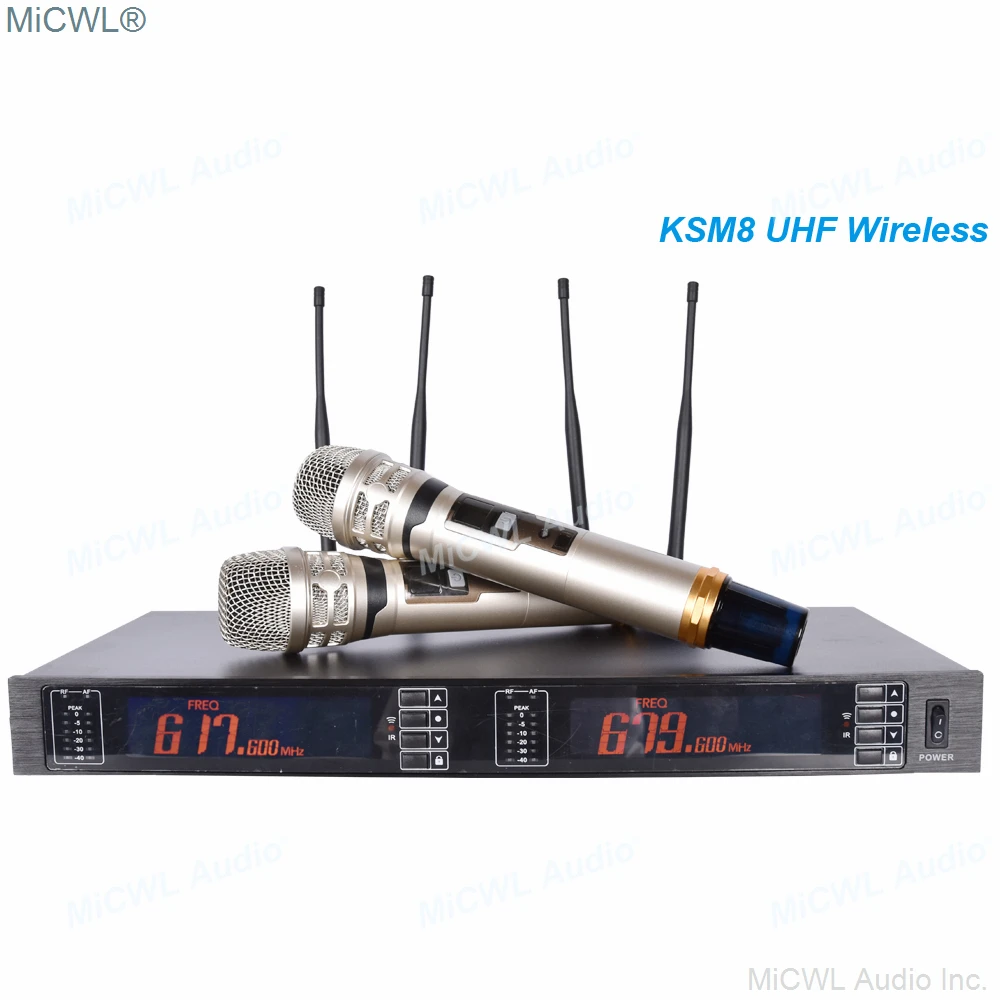 Оригинальная портативная система микрофонов MiCWL KSM8 2 динамическая Кардиоидная 200 каналов ДМВ
