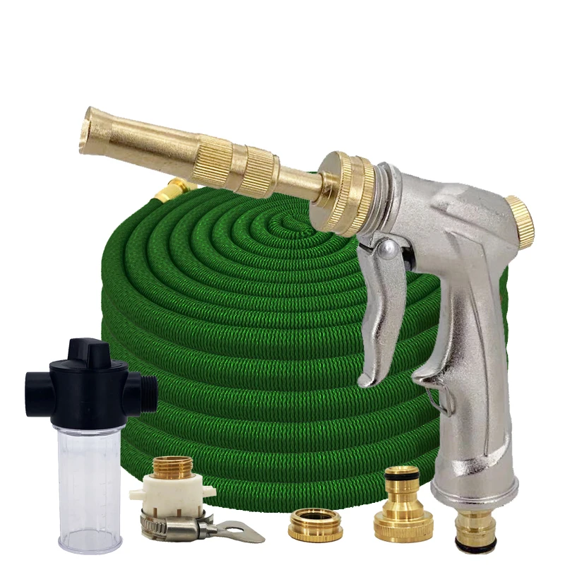 

Новый телескопический садовый шланг, магический шланг для мойки высокого давления автомобиля в ЕС, металлический распылитель, для полива у...