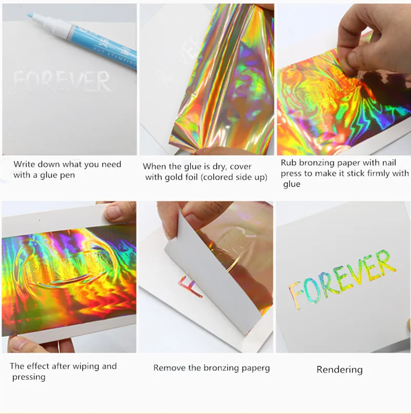 20 листов штамповочной фольги Блестящая Алюминиевая ламинаторная фольга сделай