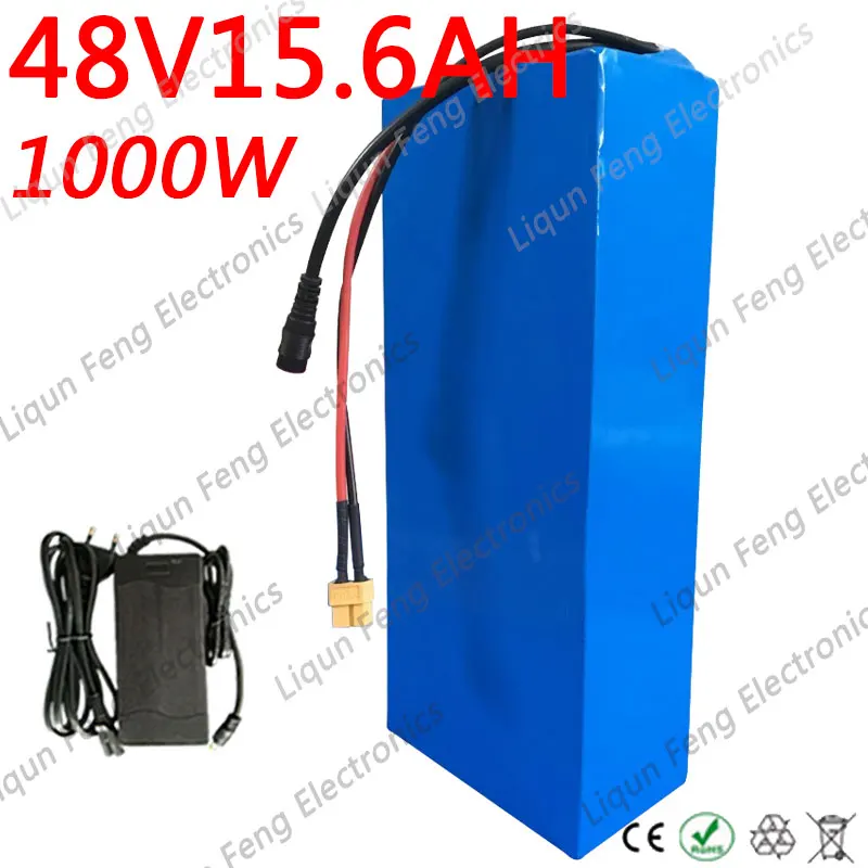 48V li-ion battery 15AH 1000W electric bicycle e-bike Lithium use 18650 cell With 54.6V 2A Charger | Спорт и развлечения