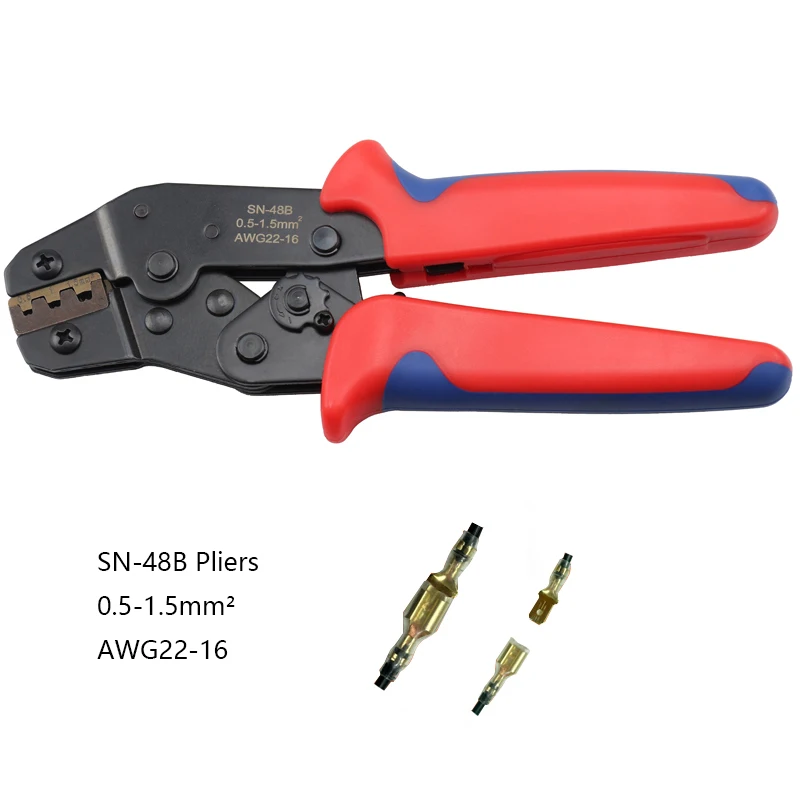 SN-48B Pliers Обжимные плоскогубцы Набор SN-48B для 2,8 4,8 6,3 VH2.54 3,96 2510/трубки/изоляционные клеммы электрические зажимные Инструменты 300 шт. терминал - Цвет: SN-48B Pliers