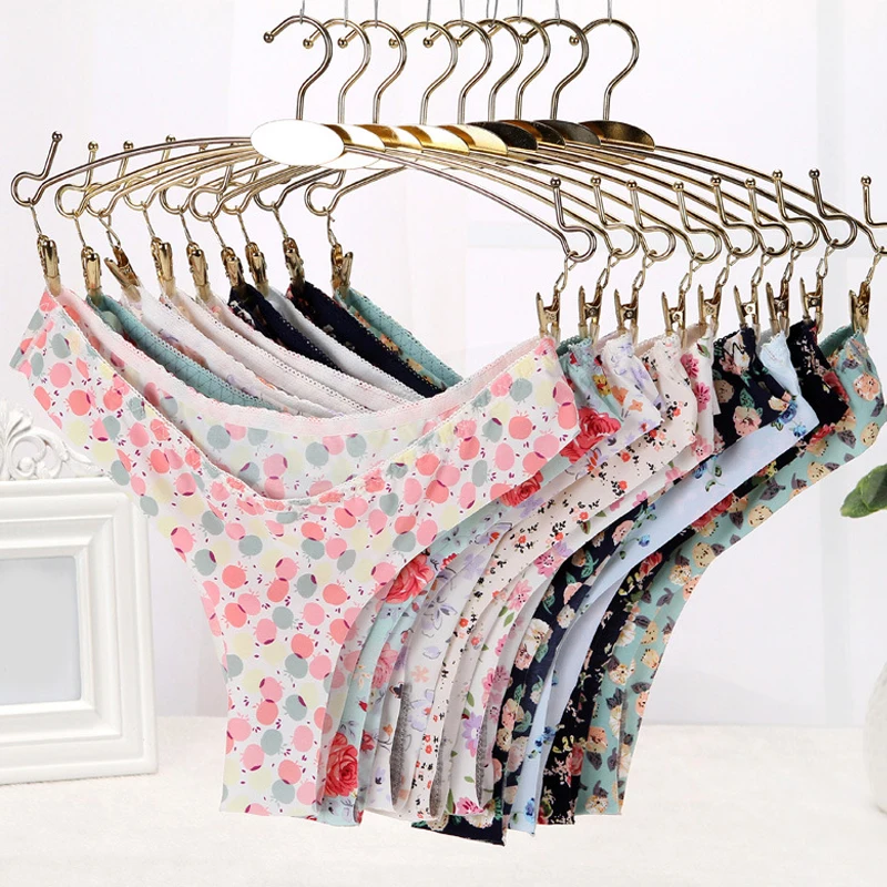 1 шт. женское Бесшовное нижнее белье с цветочным принтом|Женские трусики| |